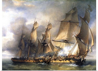 Naval battle between frigates between La Bayonnaise and L'Embuscade, Dec, 14, 1798