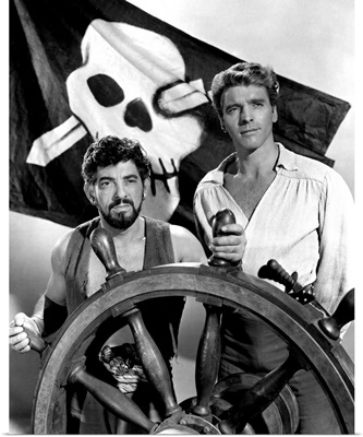 Nick Cravat and Burt Lancaster in The Crimson Pirate - Vintage Publicity Photo