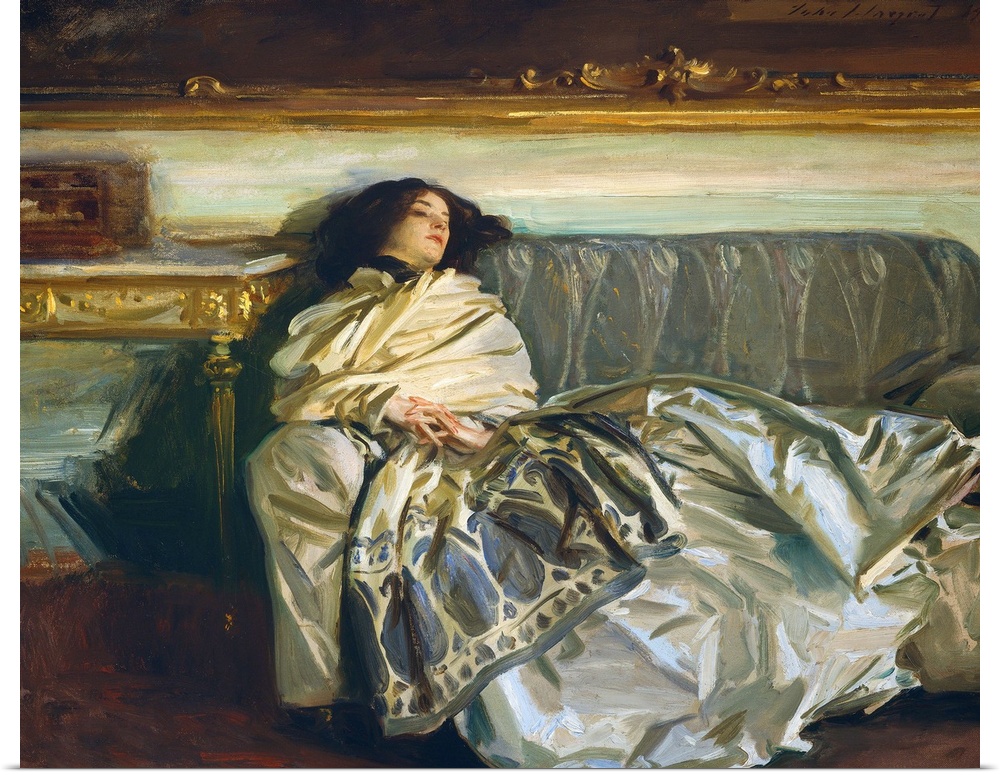 Nonchaloir (Repose), by John Singer Sargent, 1911, American painting, oil on canvas. Sargent painted his niece, Rose-Marie...