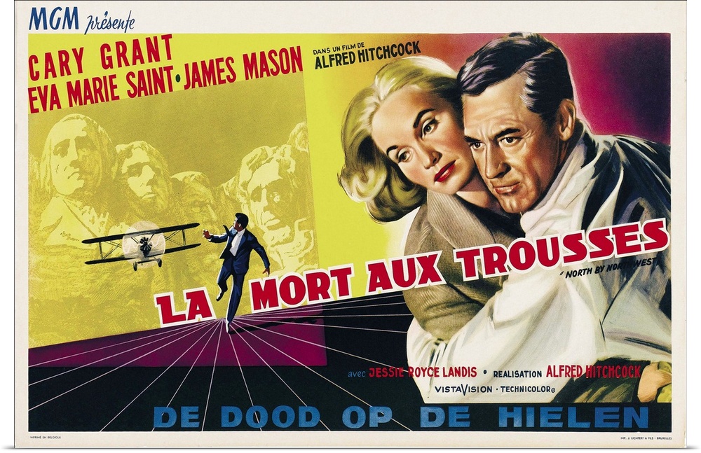 North By Northwest (aka La Mort Aux Trousses), From Left: Eva Marie Saint, Cary Grant On Belgian Poster Art, 1959.