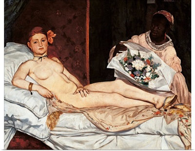 Olympia, By Edouard Manet, 1863. Musee D'Orsay, Paris, France. Detail