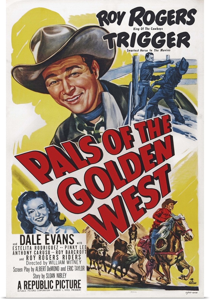 Retro poster artwork for the film Pals of the Golden West.