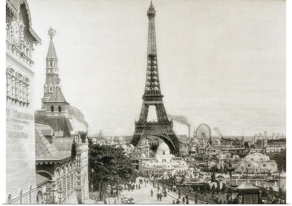 Paris Universal Exhibition (Exposition Universelle) of 1900. Overview of the pavilions in the gardens of the Trocadero und...