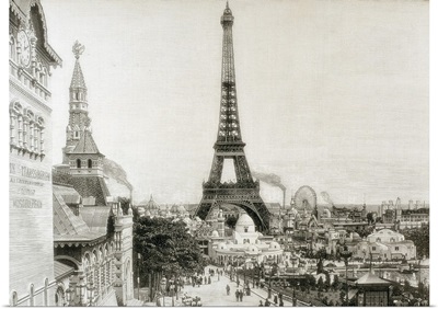 Paris Universal Exhibition of 1900. Gardens of the Trocadero under the Eiffel Tower