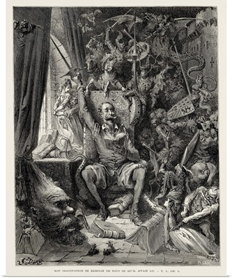 Paul Gustave Dore. Don Quixote Reading Chivalresque Novels. 1863