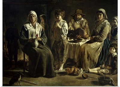 Peasant Family in an Interior, By Louis Le Nain, c. 1620-48, Louvre Museum