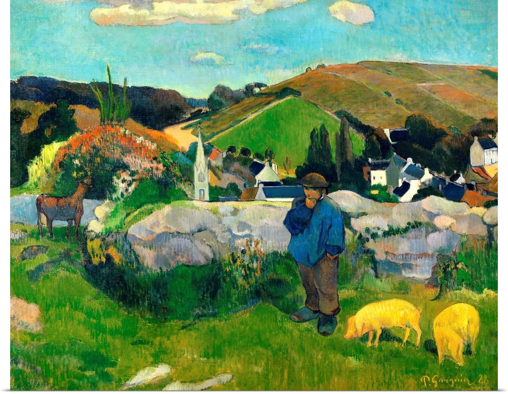 Paul Gauguin (1848-1903), French School. Pig Herder in Brittany. 1888. Oil on canvas.