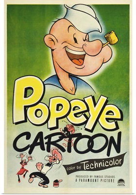 Popeye Cartoon - Vintage Movie Poster