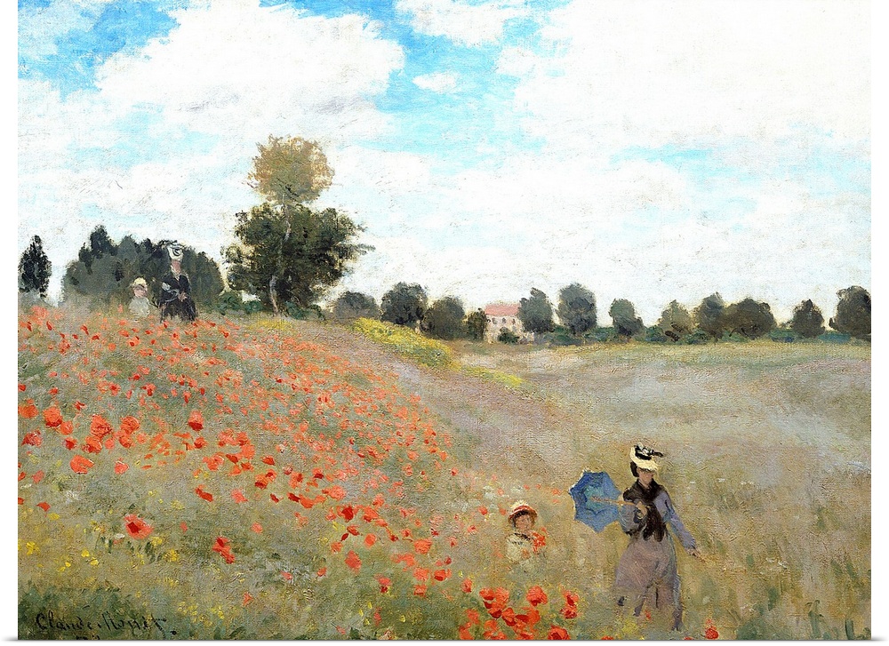 4296, Claude Monet, French School. Poppy Field. 1873. Oil on canvas, 0.50 x 0.65 m. Paris, musee d'Orsay. C4296, Monet Cla...