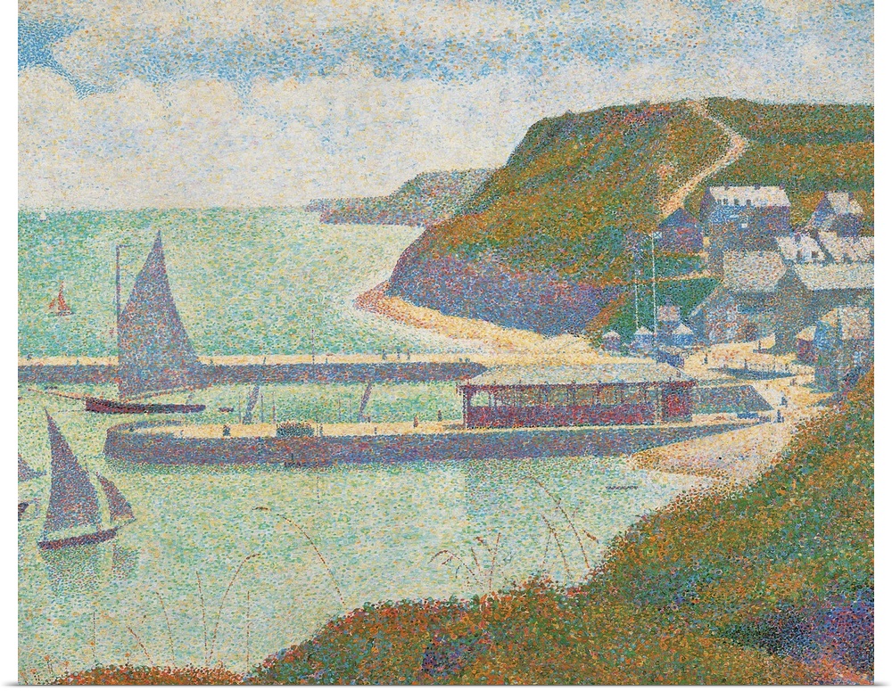 Port and Dock Calvados, by Georges Seurat, 1888, 19th Century, canvas, cm 67 x 82 - France, Ile de France, Paris, Muse dOr...