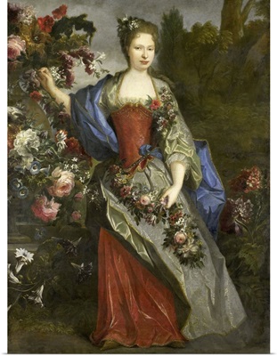 Portrait of a Woman, as Flora, by school of Nicolas de Largilliere, 1690-1740