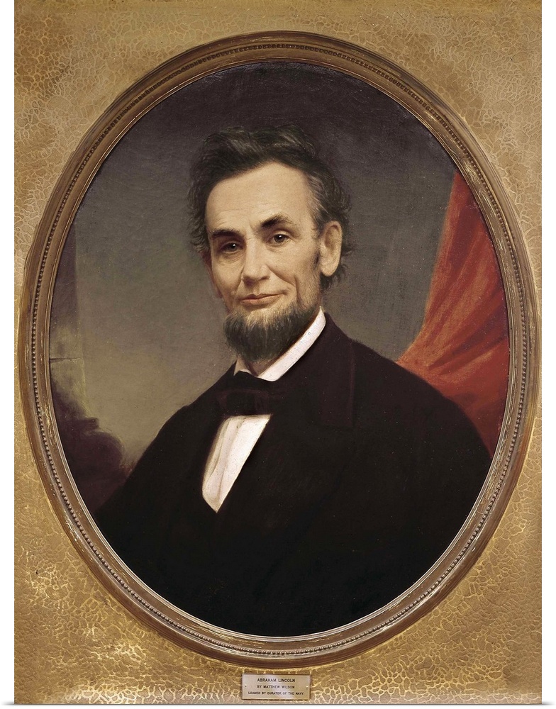 WILSON, Matthew Henry (1814-1892). Portrait of Abraham Lincoln. 1865. Last portrait of Lincoln, carried out before his mur...