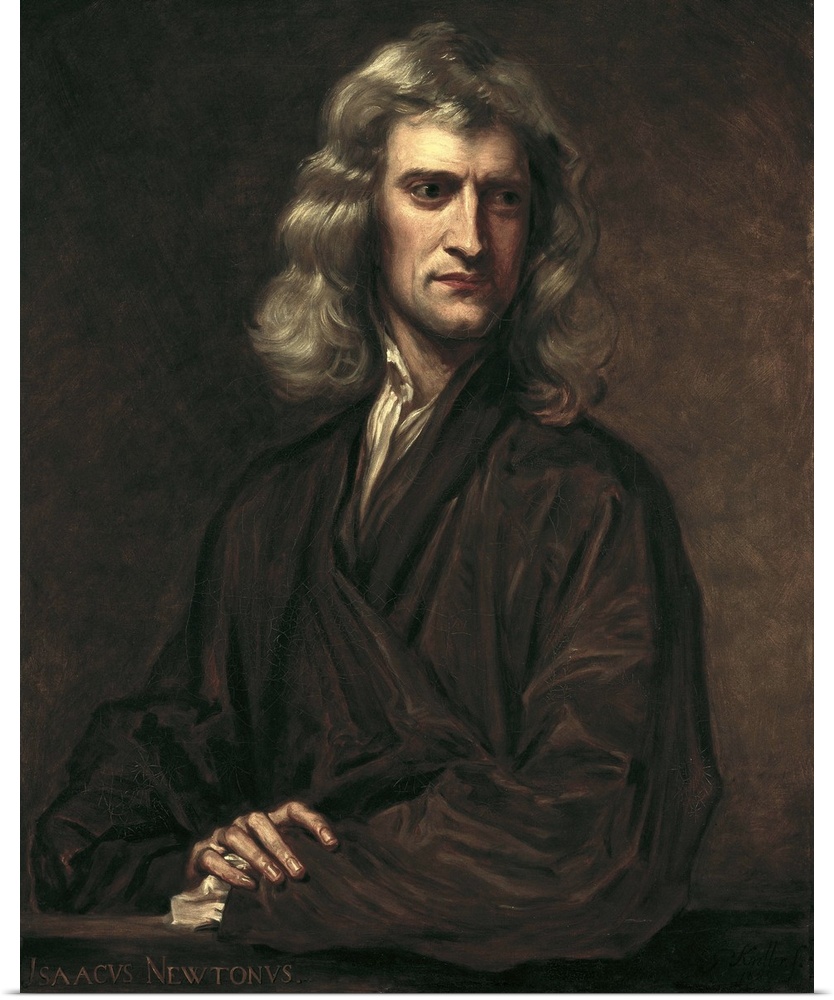 BARLOW, Thomas Oldham (1824-1895). Portrait of Isaac Newton. 1863. Portrait executed after an original by Sir Godfrey Knel...