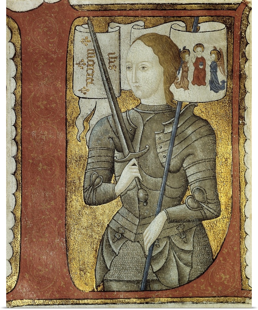 2088 , Miniature. Portrait of Joan of Arc (1412-1431). Charles d'Orleans' Poesy. Paris, Archives Nationales. , Miniature ,...