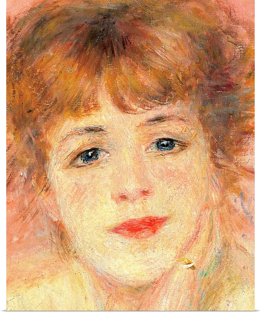 Portrait of the Actress Jeanne Samary, by Pierre-Auguste Renoir, 1877, 19th Century, oil on canvas, cm 56 x 47 - Russia, M...
