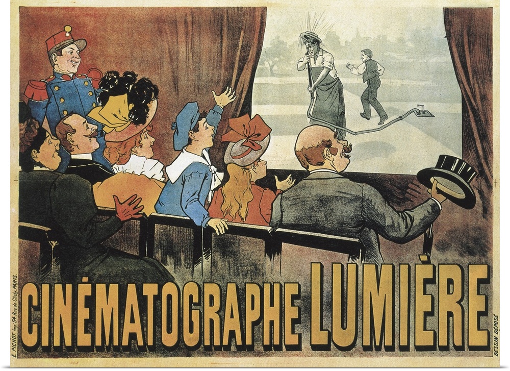 LUMIERE, Louis and Auguste. Poster advertising the showing of L'Arroseur Arrose (The Waterer Watered) (1895-1896) with the...