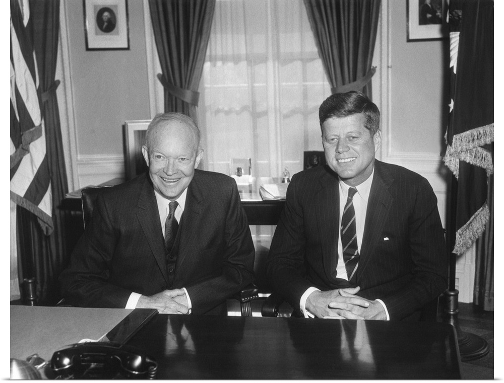President Dwight Eisenhower Meets with President-elect John Kennedy. They discussed the transition from the Eisenhower to ...