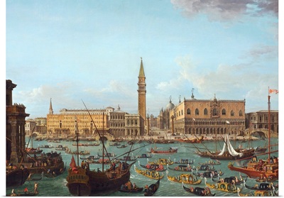Procession of Gondolas in the Bacino di San Marco, Venice, 1742-60, Italian painting