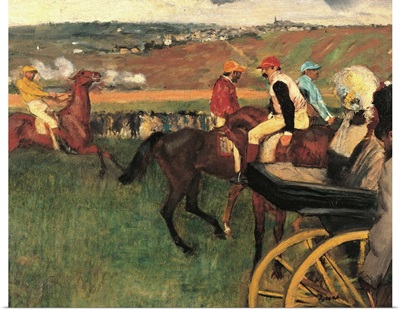 Racecourse, Amateur Jockeys Near a Carriage, by Edgar Degas, ca. 1876-1887