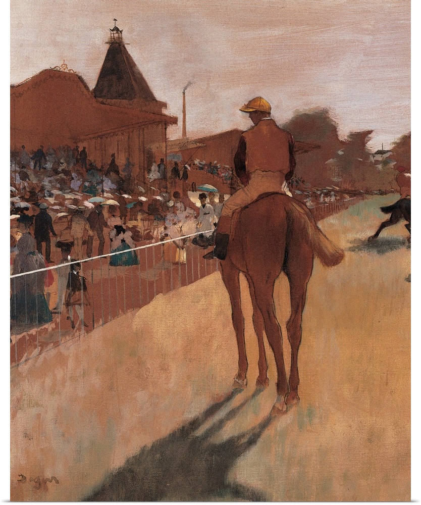 Racehorses in Front of the Tribunes, by Edgar Degas, 1866 - 1868 about, 19th Century, oil on canvas, cm 46 x 61 - France, ...