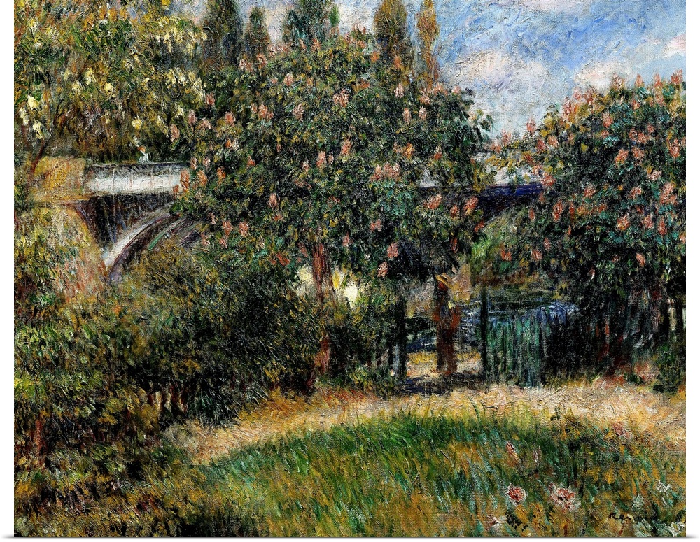 RENOIR, Pierre-Auguste (1841-1919). Railway Bridge at Chatou. 1881. Impressionism. Oil on canvas. FRANCE. Paris. Musee d'O...