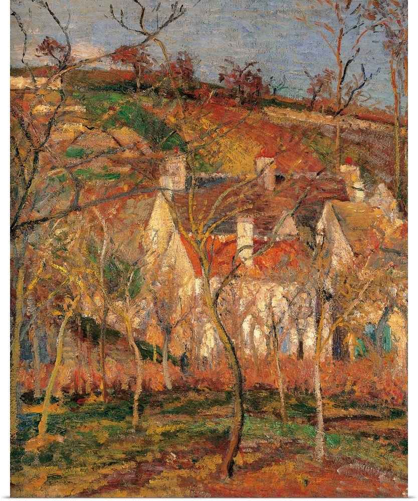 Red Roofs, Corner of a Village, Winter, by Camille Pissarro, 1877, 19th Century, oil on canvas, cm 54,5 x 65,5 - France, I...