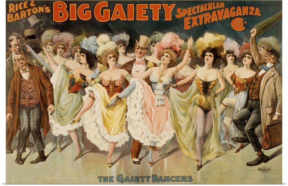 Rice and Barton's Big Gaiety Spectacular Extravaganza - Vintage Theatre Poster