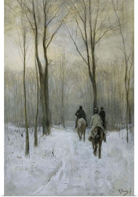 Riders in the Snow in the Haagse Bos, by Anton Mauve, 1880