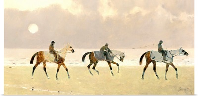 Riders on the Beach at Dieppe, by Rene Pierre Charles Princeteau, 1892