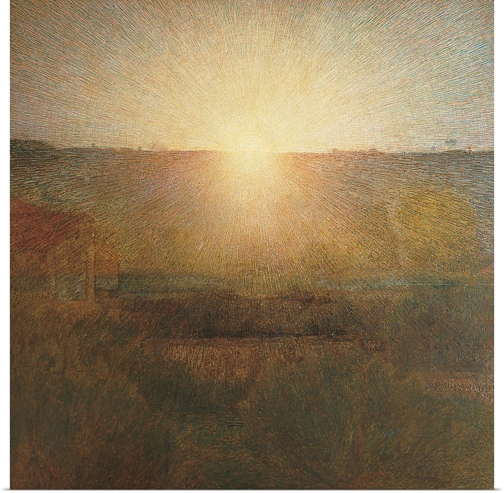 The Rising Sun, by Giuseppe Pellizza da Volpedo, 1904, 20th Century, oil on canvas, cm 155 x 155 - Italy, Lazio, Rome, Nat...