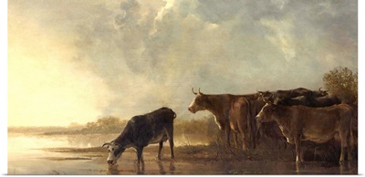 River Landscape with Cows, by Aelbert Cuyp, 1640-50