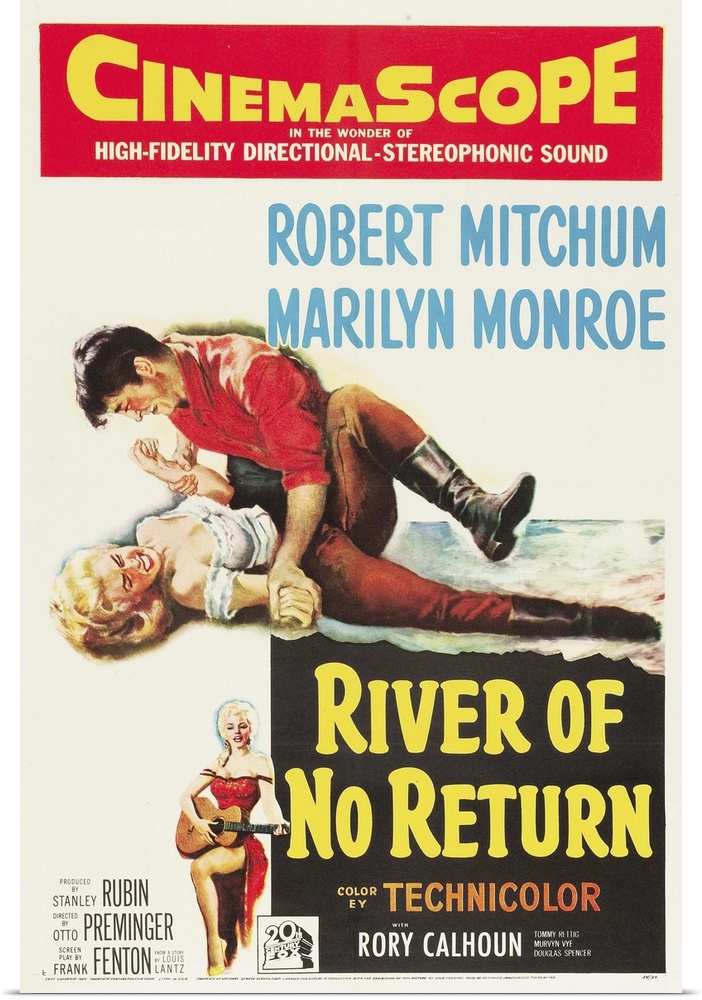 RIVER OF NO RETURN, from left: Marilyn Monroe, Robert Mitchum, 1954, TM and Copyright ..20th Century Fox Film Corp. All ri...