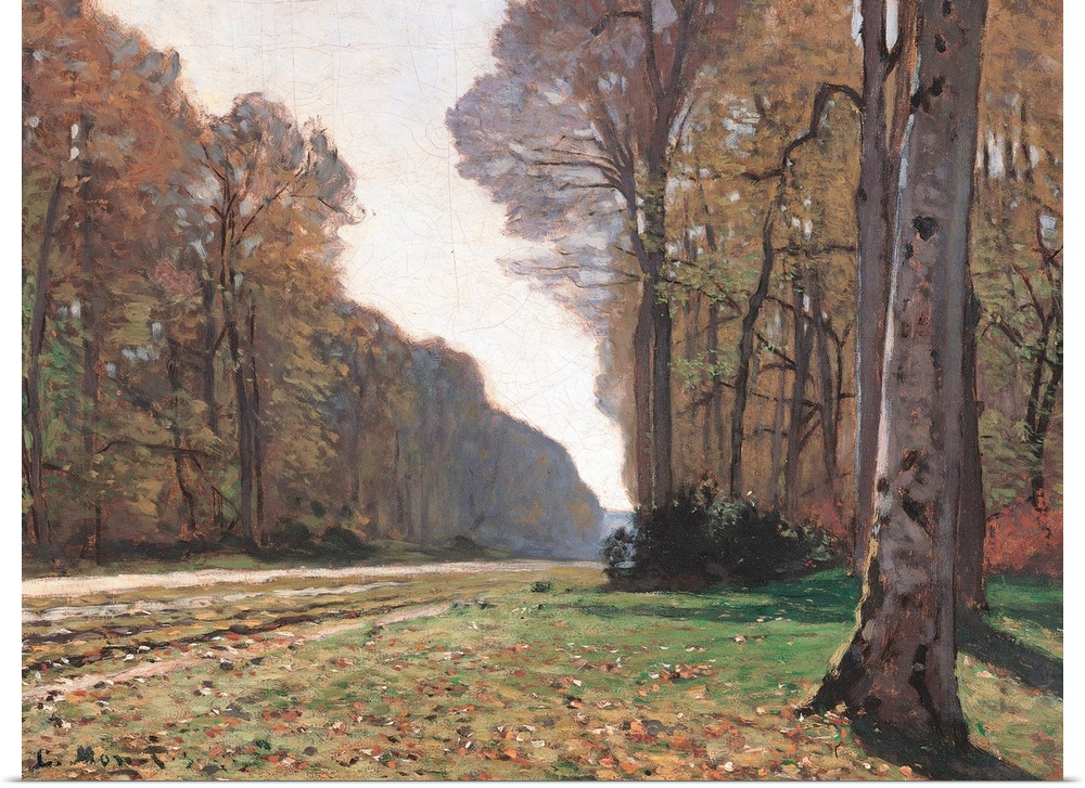 The Road to Chailly, by Claude Monet, 1865 about, 19th Century, oil on canvas, cm 43,5 x 59 - France, Ile de France, Paris...