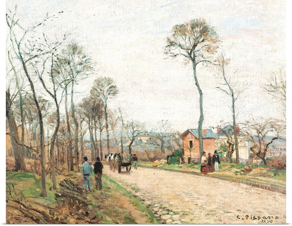 The Road to Louveciennes, by Camille Pissarro, 1870, 19th Century, oil on canvas, cm 46,5 x 55 - France, Ile de France, Pa...