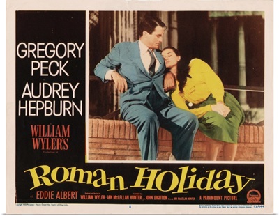 Roman Holiday, Lobbycard, Gregory Peck, Audrey Hepburn, 1953