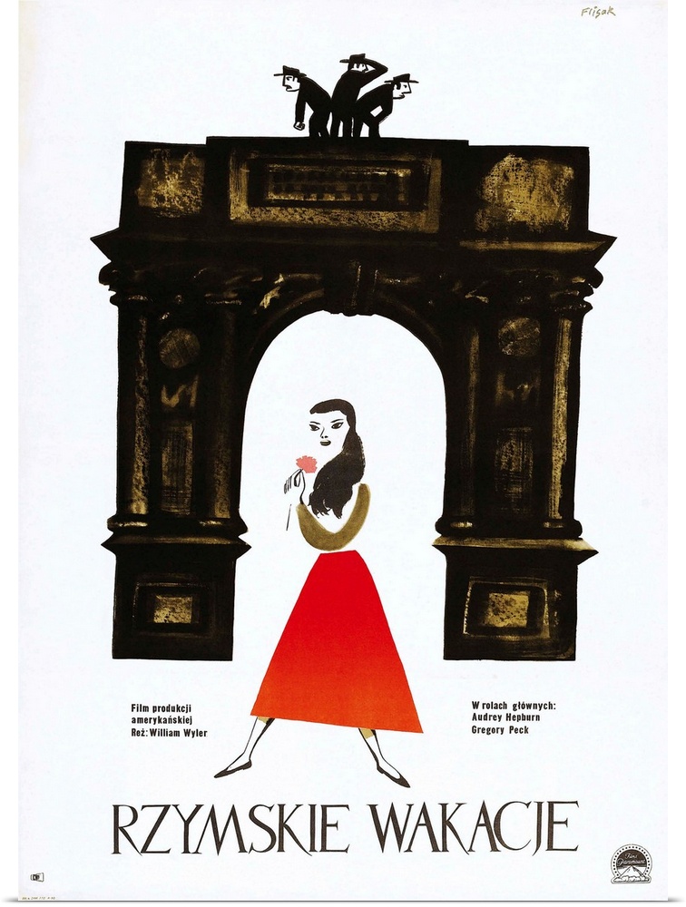 Roman Holiday, (aka Rzymskie Wakacje), Polish Poster Art, 1953.