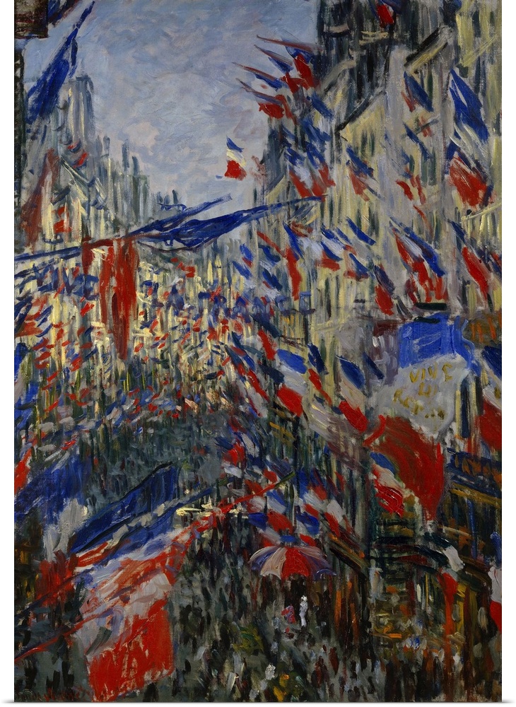 1580, Claude Monet (1840-1926), French School. Rue Saint Denis decked out with Flags (June 30th, 1878). Oil on canvas.