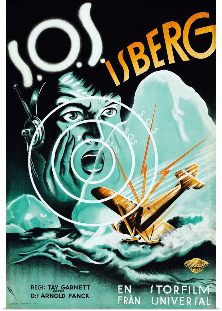 S.O.S. Iceberg, (aka S.O.S. Isberg), Swedish Poster Art, 1933.