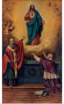 Sacred Heart of Jesus with St. Marcel and Blessed Juvenal Ancina, by Bartolomeo Dusi