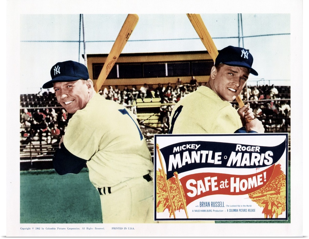 Safe At Home!, From Left, Mickey Mantle, Roger Maris, 1962.