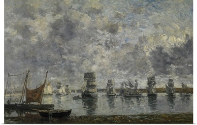 Sailing Ships, Camaret, By French Impressionist Eugene Louis Boudin, 1872