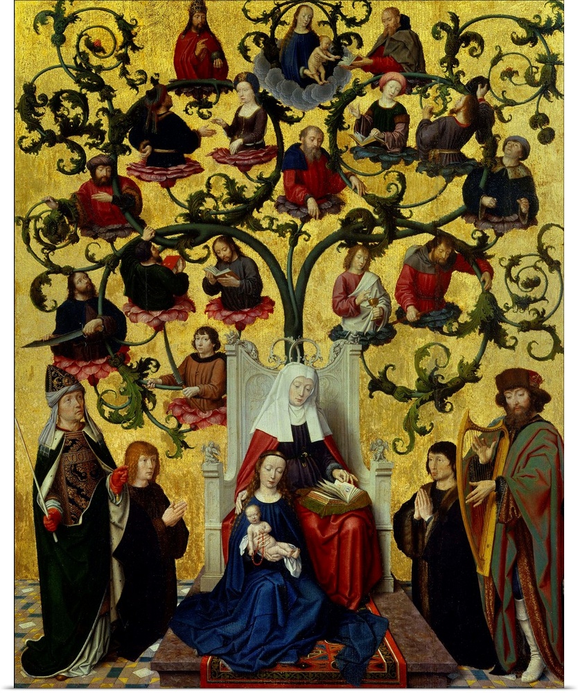Gerard David, Flemish School. Ste. Anne's lineage. Oil on wood, 0.88 x 0.69 m. Lyon, musee des Beaux-Arts. c62, David Gera...