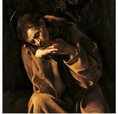 Saint Francis in Prayer, by Caravaggio, c. 1606-1607. Ala Ponzone Civic Museum, Cremona