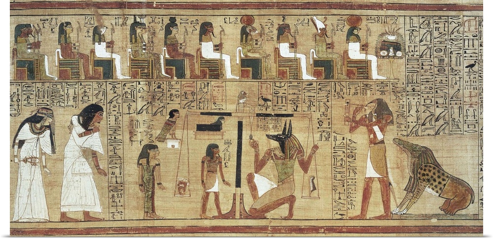 Scene from the dead judgement before the presence of Osiris