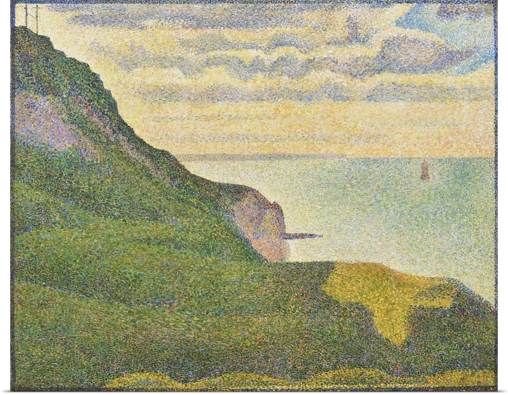 Seascape at Port-en-Bessin, Normandy, by Georges Seurat, 1888, French Post-Impressionist painting, oil on canvas. This is ...