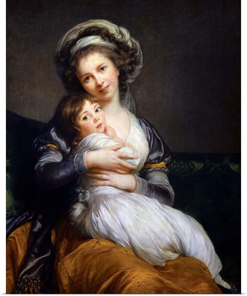Elisabeth Vigee Le Brun, French School. Madame Vigee Le Brun and her Daughter Jeanne Julie Louise. 1786. Oil on wood, 1.05...