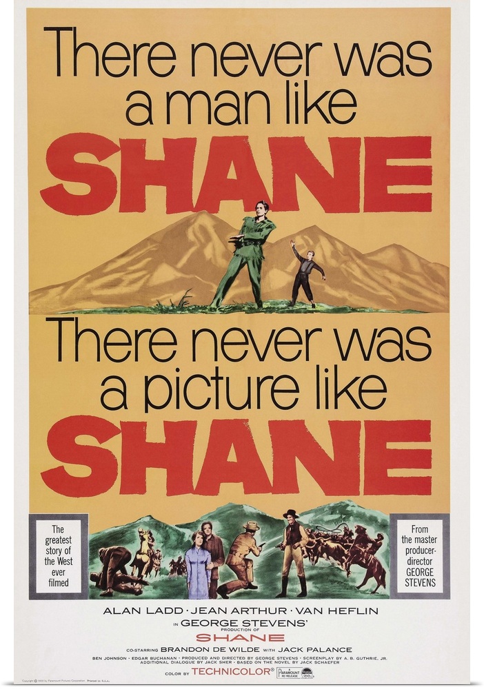 Retro poster artwork for the film Shane.