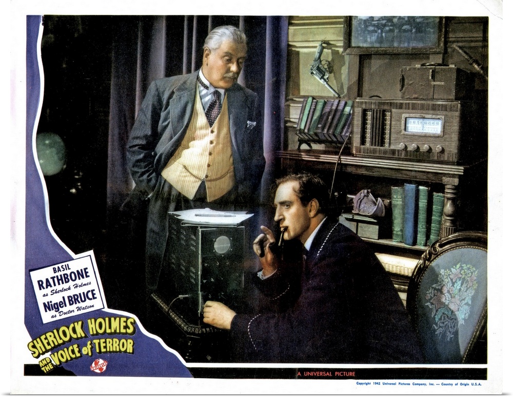 Sherlock Holmes And The Voice Of Terror, From Left, Nigel Bruce, Basil Rathbone, 1942.