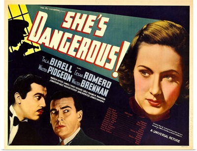 She's Dangerous! - Vintage Movie Poster