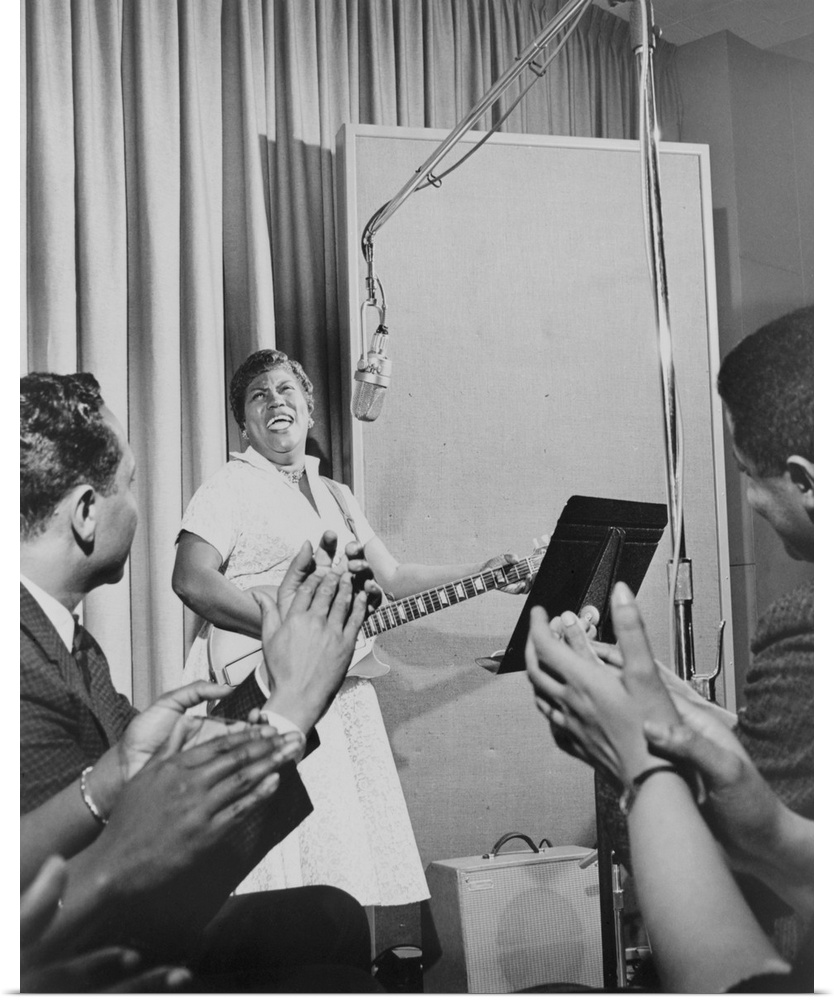 Sister Rosetta Tharpe, 'Godmother of Rock n' Roll', performing in an MGM studio in 1961. Her gospel recordings were a uniq...